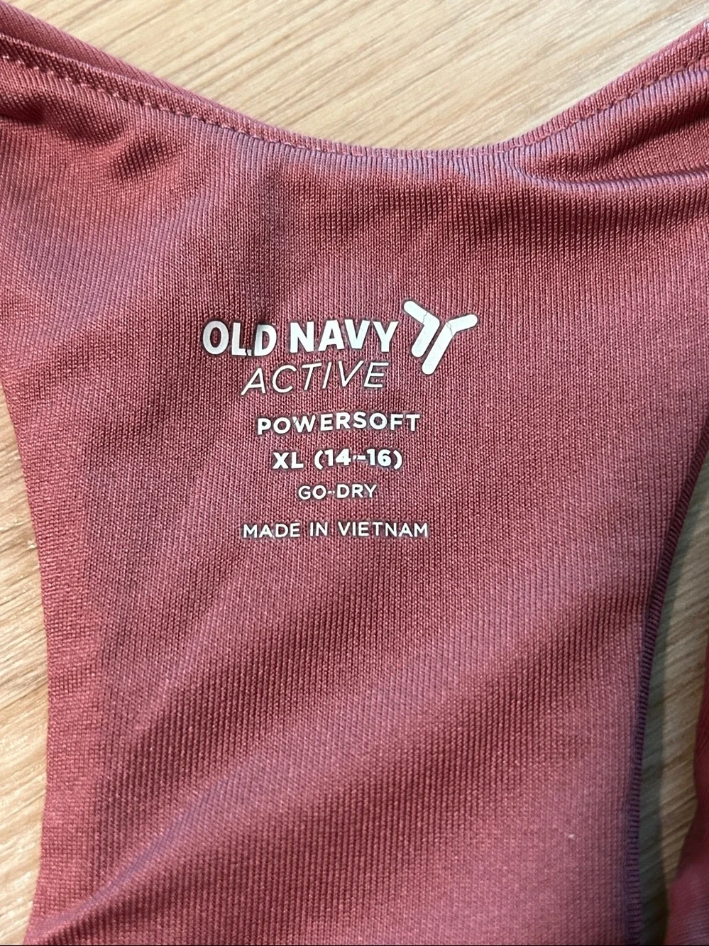 Old Navy Burgundy Racerback Girls Sport Bra with Metallic Dot Detail XL 14-16